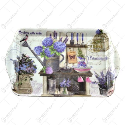 Tava servire din plastic Hortensia 21x14 CM