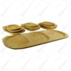 Set vesele din lemn de arin pentru servirea mesei (9 +1)