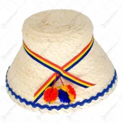 Palarie osan din paie cu banda tricolora 18 CM