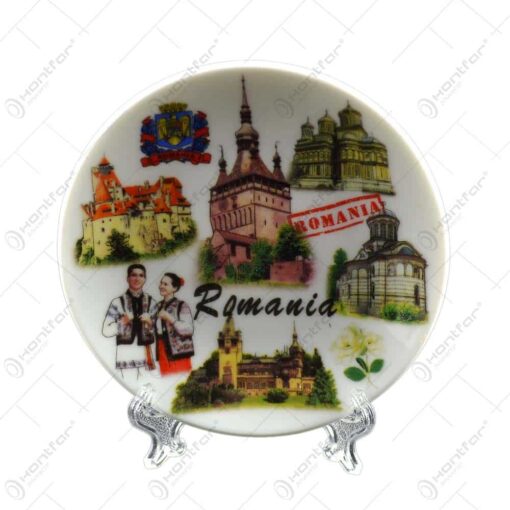Farfurie decorativa din ceramica 10 CM - Design Romania & Cladiri Istorice - Diferite modele
