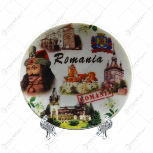 Farfurie decorativa din ceramica 10 CM - Design Romania & Cladiri Istorice - Diferite modele