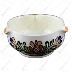 Bol dantelat  din ceramica de Corund pictat cu motive traditionale in diferite culori