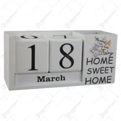 Calendar perpetuu din lemn 19x9 CM - Home sweet home