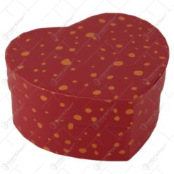 Cutie cadou inimioara cu buline aurii 11 CM - Se vinde 12 buc/bax