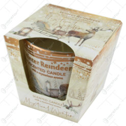 Lumanare parfumata in pahar de Craciun - Winter Reindeers - Let it snow/Mystical Winter 115 gr