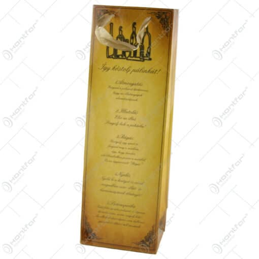 Punga cadou pentru bauturi 12x36 CM - "Igy kostolj palinkat"