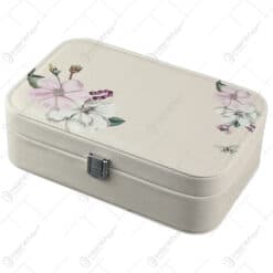 Cutie bijuterii din piele ecologica 22x15x7 CM Rose flower