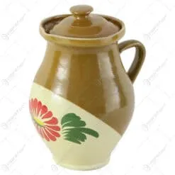 Ulcior ceramic cu capac pentru lapte 15x23 CM