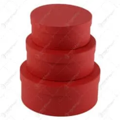 Set 3 cutii rotunde 20x8 CM - Rosu