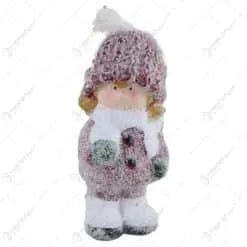 Figurina Copil din ceramica cu caciula tricotata 14 CM