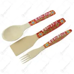 Set tacamuri decorative din lemn Romania
