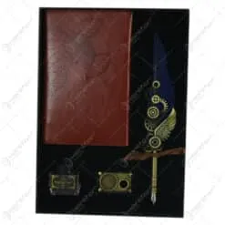 Set Pana de scris cu agenda Vintage - 4 piese