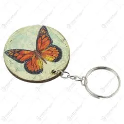 Breloc din lemn Fluture 4.5 CM