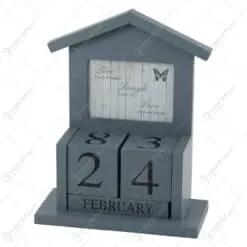 Calendar perpetuu din lemn Casuta 24 CM