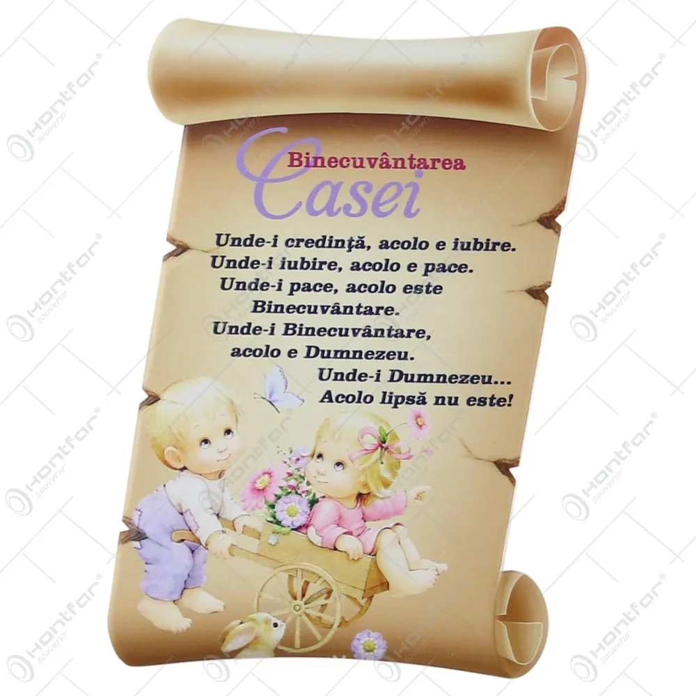 Plachet din ipsos RugaciuniVersete BibliceBinecuvantarea Casei 14x21 CM -  Hontfar