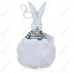 Figurina decorativa Iepuras pompon pufos 13 CM