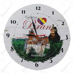 Ceas rotund din lemn 28 CM Romania/Castelul Bran