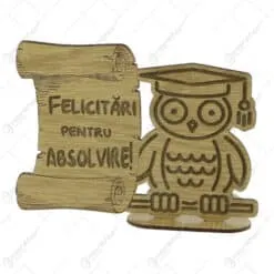 Decor din lemn "Felicitari pentru Absolvire" 13x10 CM