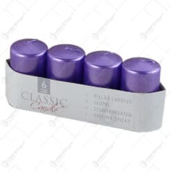 Set 4 lumanari advent Mov metalizat