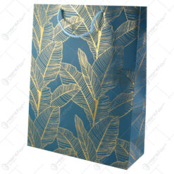 Punga cadou din hartie 31x40 CM - Frunze Aurii
