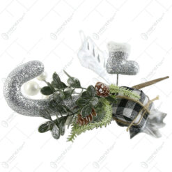 Pick decor cu con de brad si bastonas craciun 25 CM
