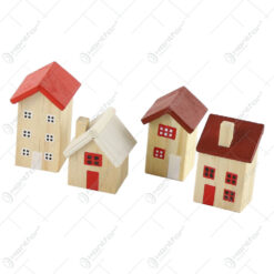 Set 4 casute din lemn 6/7 CM