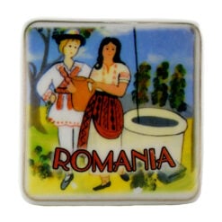 Magnete de frigider realizate din ceramica si imprimate cu motive traditionale romanesti