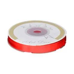 Rola panglica satin Rosu 10 mm x 25 m