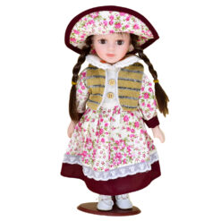 Papusa de colectie din portelan si textil 30 CM