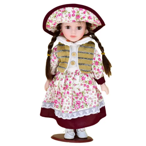 Papusa de colectie din portelan si textil 30 CM