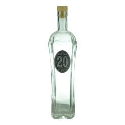 Sticla inalta. eleganta. in forma de hexagon cu gatul ingust si dop. cu decor embosat - 20