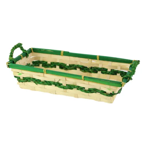 Cos servire din bambus cu manere 28x16 CM