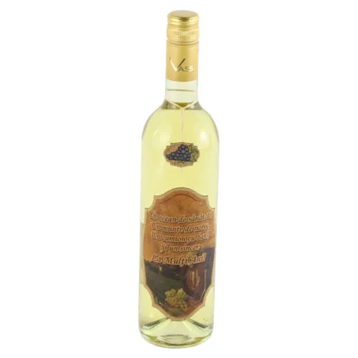 Vin alb 0.75 L cu eticheta din pluta "Un ocean de sanatate... La Multi ani!"