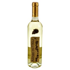 Vin alb 750 ml  "Szeretettel!" cu eticheta din pluta - Laser