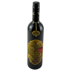 Vin rosu 750 ml "Neved napjan mit is mondhatnek?..."cu eticheta din pluta
