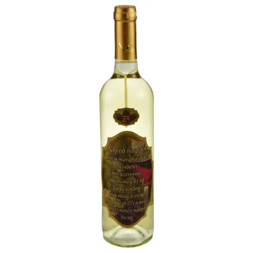 Vin alb 0.75l cu eticheta personalizata din pluta - Design "Neved napjan..."