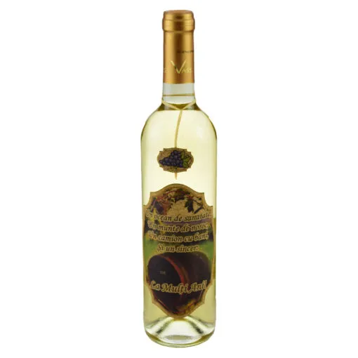Vin alb 0.75l cu eticheta personalizata din pluta - Design "Un ocean de sanatate..."