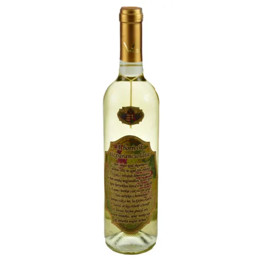 Vin alb 0.75l cu eticheta personalizata din pluta - Design "A borivok tizparancsolata" (Model 2)