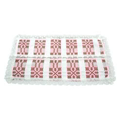Servetel artizanat 45x25 CM Alb/Rosu