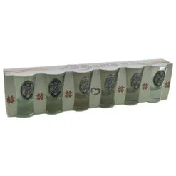 Set pahare de tuica din sticla. cu decor embosat - Stema Romaniei - 6 pahare