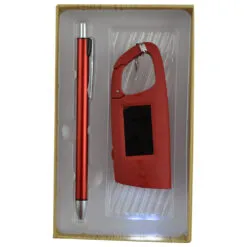 Set cadouri in cutie din hartie cu capac transparent - Pix si breloc cu lanterna - Mai multe tipuri