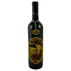 Vin rosu 0.75l cu eticheta personalizata din pluta - Design "Boldog Szuletesnapot!"