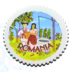 Magnet ceramica in froma rotunda cu grafica - Vlad Tepes