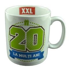 Cana ceramica XXL - "20 La multi ani!"