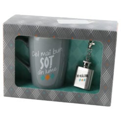 Cana ceramica 370 ml "Cel mai bun Sot din lume" cu plosca mini hip breloc