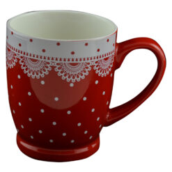 Cana ceramica mare cu design dantelat