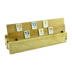 Joc remi realizat din plastic in cutie de lemn