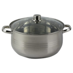 Oala inox cu capac din sticla 8.5 L