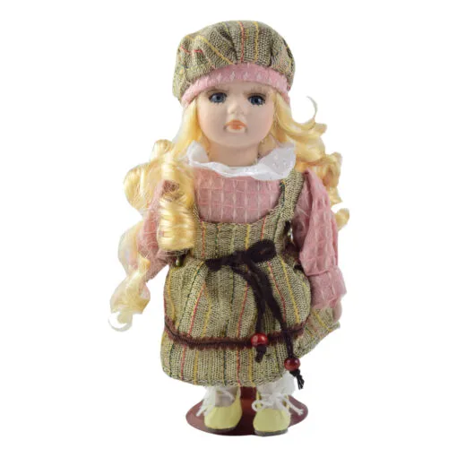 Papusa de colectie din portelan si textil 21 CM