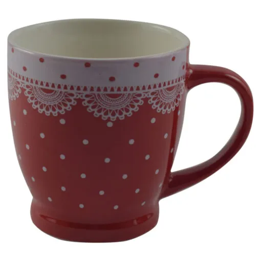 Cana ceramica dantelata cu buline 200 ml